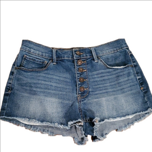 Rewash Denim Button-Up High Rise Raw Hem Women's Shorts Size 9/29